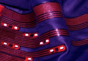 Fraunhofer IZM - Low-temperature soldered LEDs on stretchable circuit board that is laminated onto textile