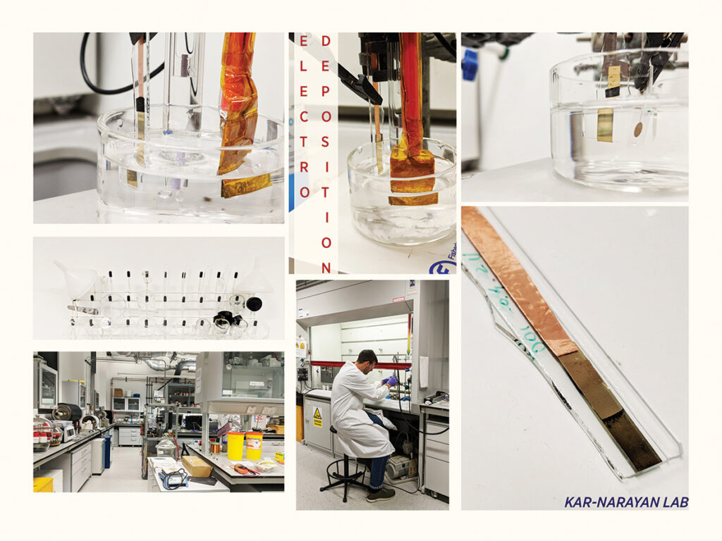 Tommaso working on the pH electrode at Kar-Narayan Lab - University of Cambridge.